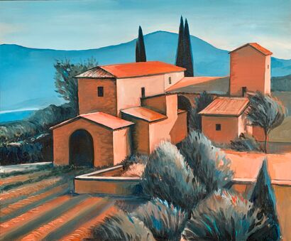 Turquoise & Terracotta - Terracotta Memory - a Paint Artowrk by Veronika  Ryndina